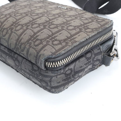 Dior Oblique Leather Shoulder Bag Crossbody Messenger Business Commuting Black