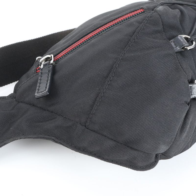 Gucci Sherry Line Leather Body Bag Crossbody Waist Pouch Shoulder 122350 Black