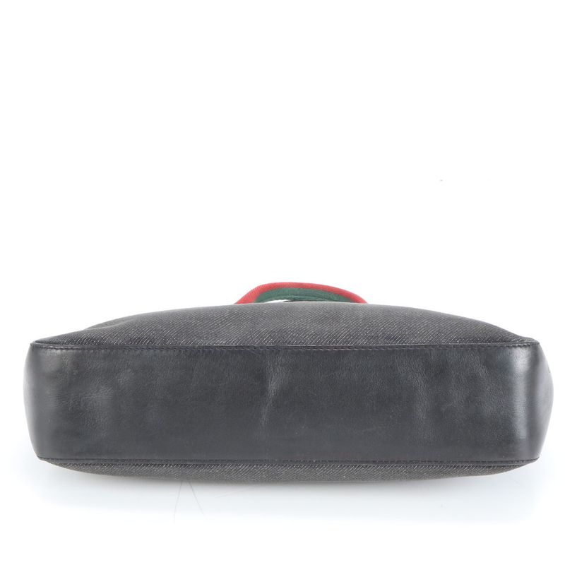 Gucci Sherry Line Leather Handbag Mini Tote 73984 Black Women's RCE Db11-1