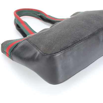 Gucci Sherry Line Leather Handbag Mini Tote 73984 Black Women's RCE Db11-1