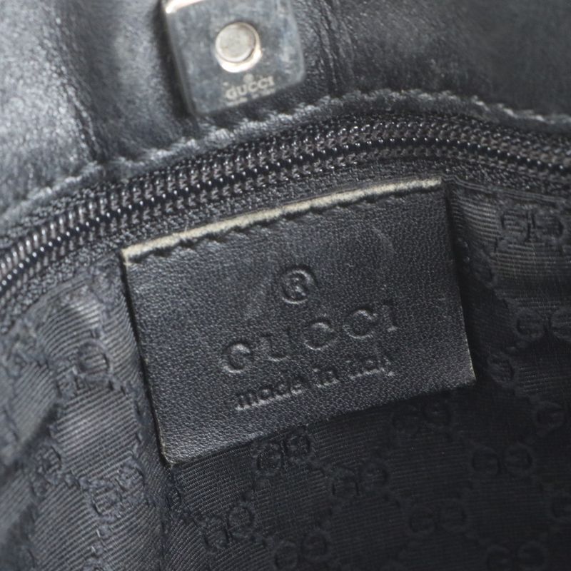 Gucci Sherry Line Leather Handbag Mini Tote 73984 Black Women's RCE Db11-1