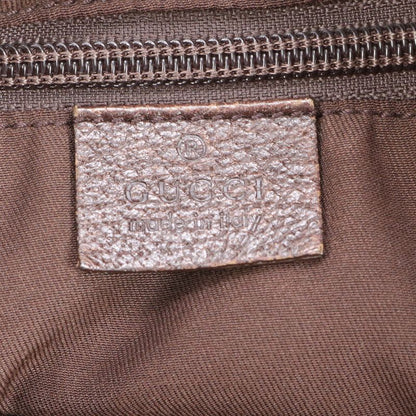 Gucci GG Canvas Sherry Line 131233 Leather Tote Bag Shoulder Brown A4 Men Women