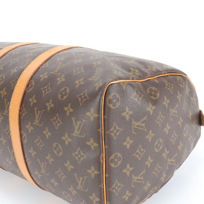 Louis Vuitton Monogram Keepall 45 M41428 Leather Boston Bag Business Trip Tote