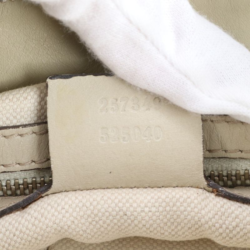 Gucci GG Canvas Sherry Line Mayfair Leather Tote Bag Hand 257349 A4 Beige