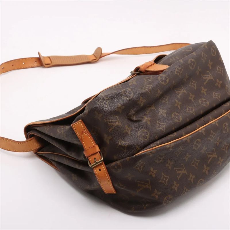 Louis Vuitton Monogram Saumur 35m42254 Leather Shoulder Bag Crossbody Messenger