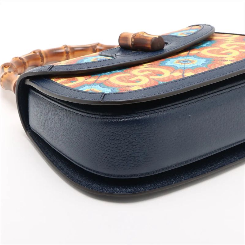 Unused Gucci Bamboo 1947 GG Logo 678489 Leather 2WAY Handbag Crossbody Shoulder