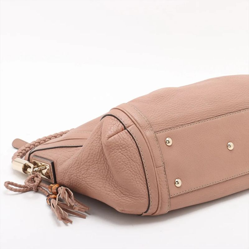 Gucci Bamboo Bella Hobo 269949 Leather Shoulder Bag Hand Genuine Leather