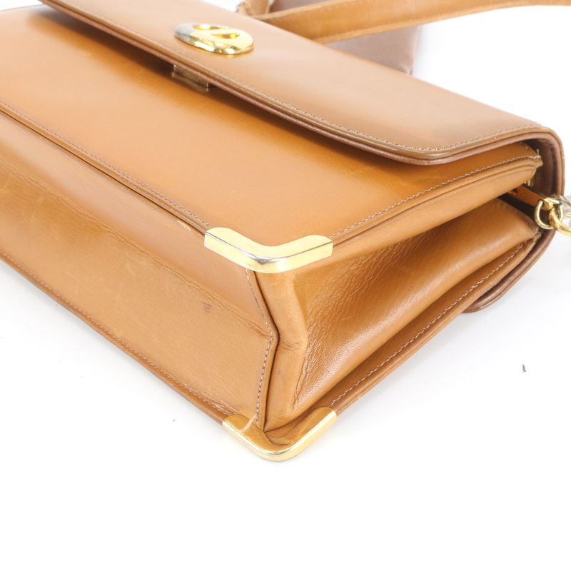 Vintage Christian Dior Clutch Leather 2WAY Shoulder Bag Brown Ladies RRM Dc14-5