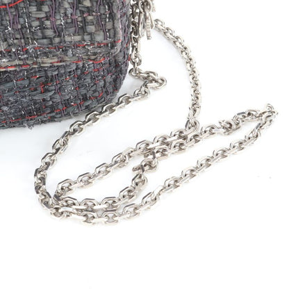 Christian Dior New Rock Tweed Leather Silver Chain Shoulder Bag Crossbody
