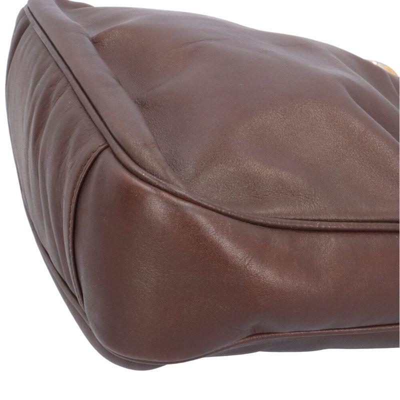 Gucci Bamboo Shoulder Bag Leather 001/1705/1638 Brown Women's Gucci Used Gucci