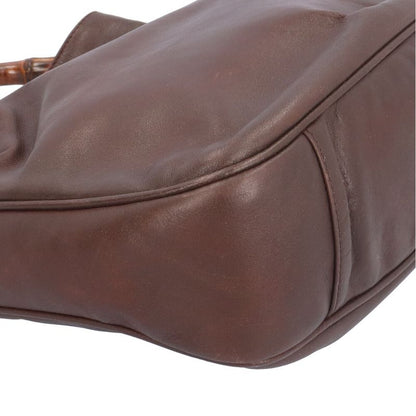 Gucci Bamboo Shoulder Bag Leather 001/1705/1638 Brown Women's Gucci Used Gucci
