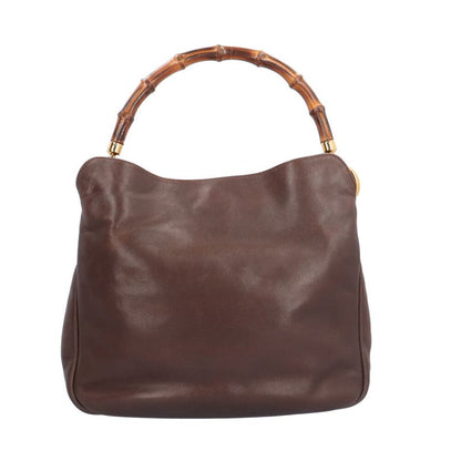 Gucci Bamboo Shoulder Bag Leather 001/1705/1638 Brown Women's Gucci Used Gucci