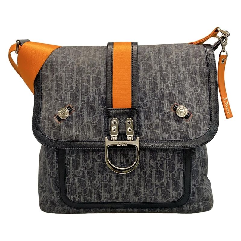 DIOR Christian Dior Shoulder Bag Flight Trotter Gray X Light Gray X Black