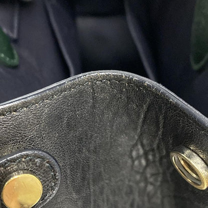 DIOR Christian Dior Handbag All Ever Black X Green Bee Leather