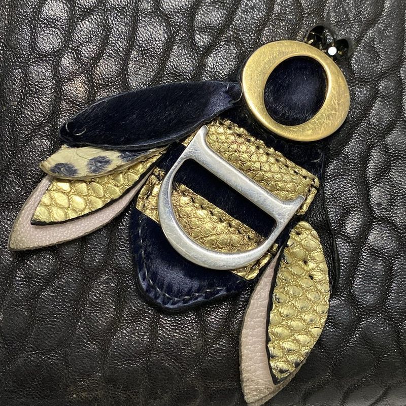 DIOR Christian Dior Handbag All Ever Black X Green Bee Leather