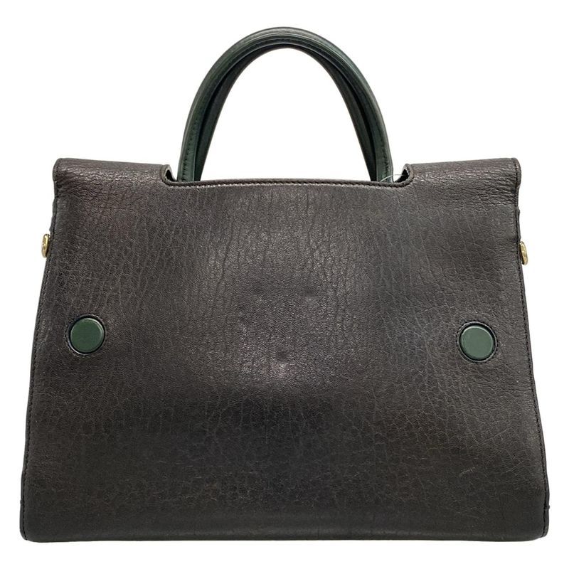 DIOR Christian Dior Handbag All Ever Black X Green Bee Leather