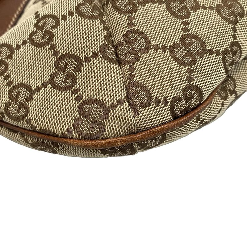 Gucci Handbag Horsebit GG Pattern 137592 Beige X Dark Brown Leather