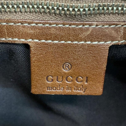 Gucci Handbag Horsebit GG Pattern 137592 Beige X Dark Brown Leather