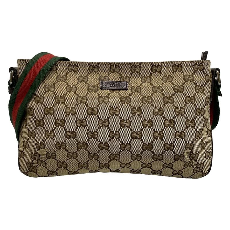 Gucci Shoulder Bag GG Pattern Sherry (web) 189749 Beige X Brown X Dark Brown