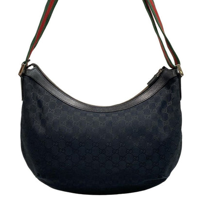 Gucci Shoulder Bag GG Pattern Sherry (web) 189752 Black Leather