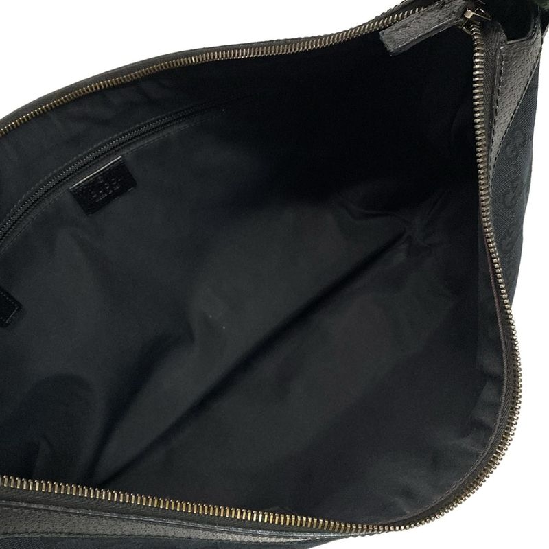 Gucci Shoulder Bag GG Pattern Sherry (web) 189752 Black Leather
