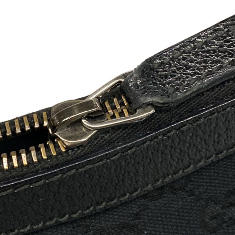 Gucci Shoulder Bag GG Pattern Sherry (web) 189752 Black Leather