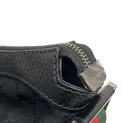 Gucci Shoulder Bag GG Pattern Sherry (web) 189752 Black Leather