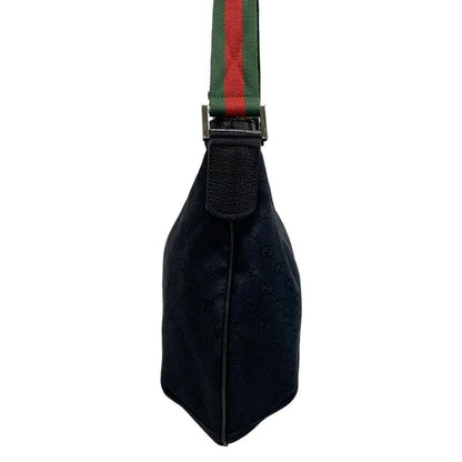 Gucci Shoulder Bag GG Pattern Sherry (web) 189752 Black Leather