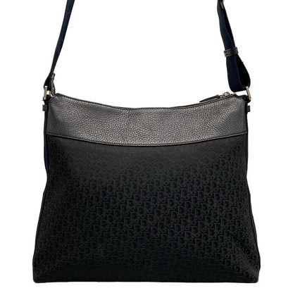 DIOR Christian Dior Shoulder Bag Street Chic Trotter Black X Blue Leather