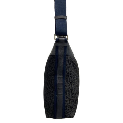 DIOR Christian Dior Shoulder Bag Street Chic Trotter Black X Blue Leather