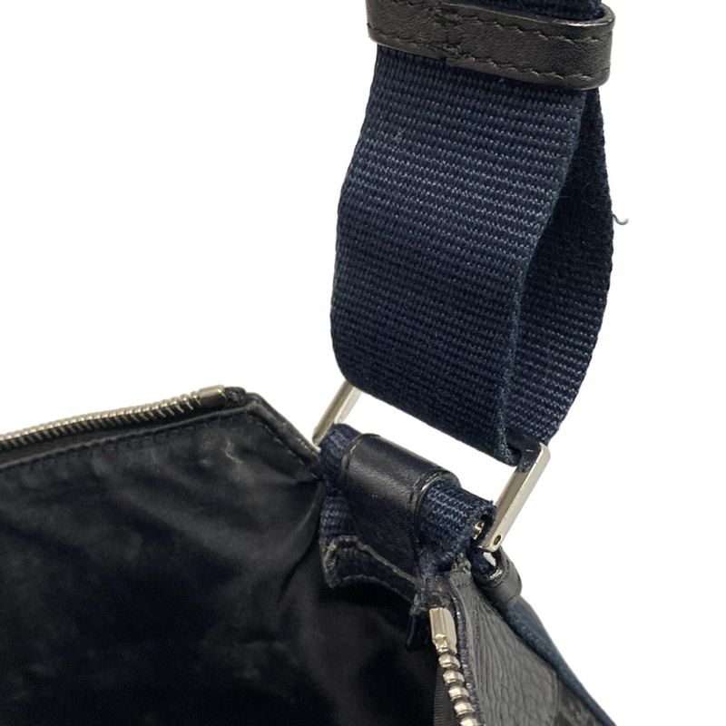 DIOR Christian Dior Shoulder Bag Street Chic Trotter Black X Blue Leather