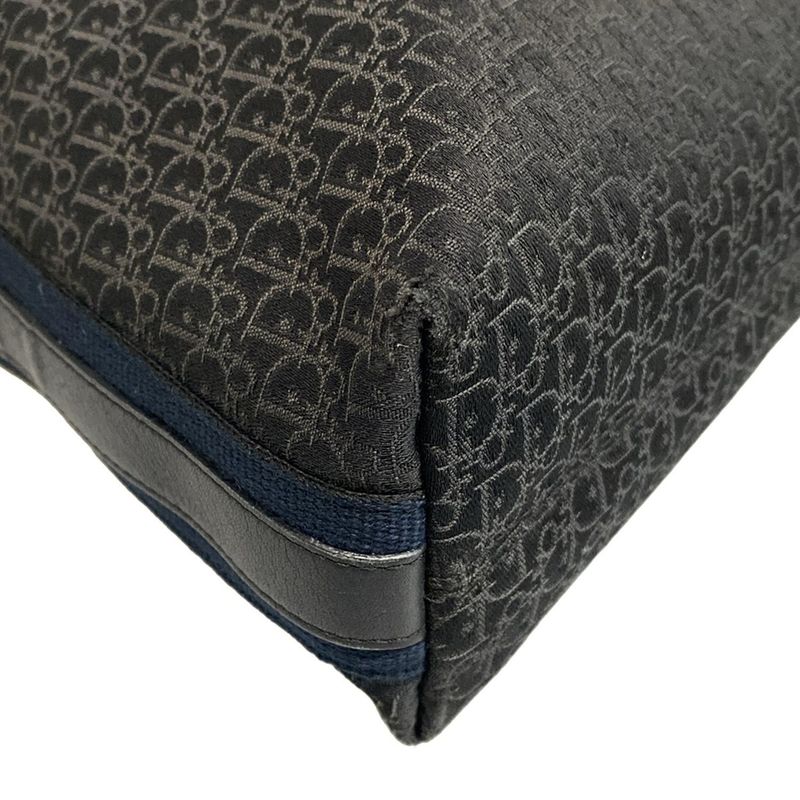 DIOR Christian Dior Shoulder Bag Street Chic Trotter Black X Blue Leather