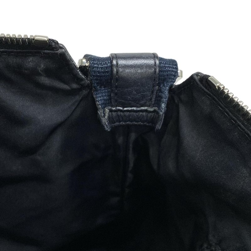 DIOR Christian Dior Shoulder Bag Street Chic Trotter Black X Blue Leather