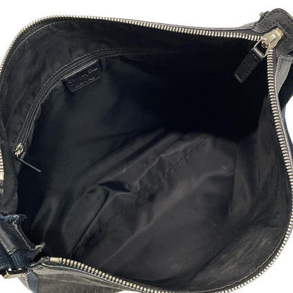 DIOR Christian Dior Shoulder Bag Street Chic Trotter Black X Blue Leather
