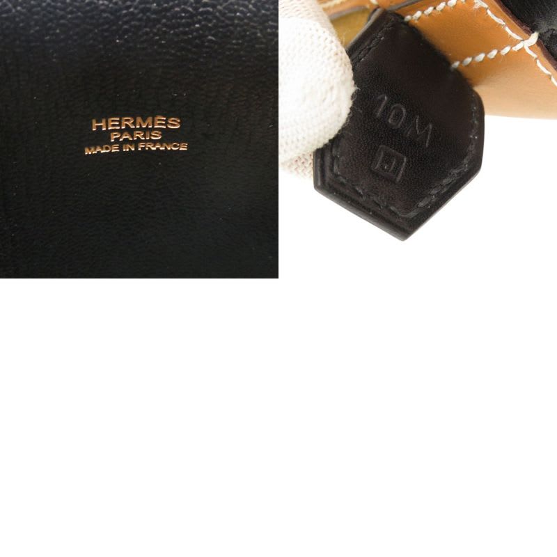 Hermes Macpherson Box Calf Vauchamonie Black Gold Bicolor Hardware