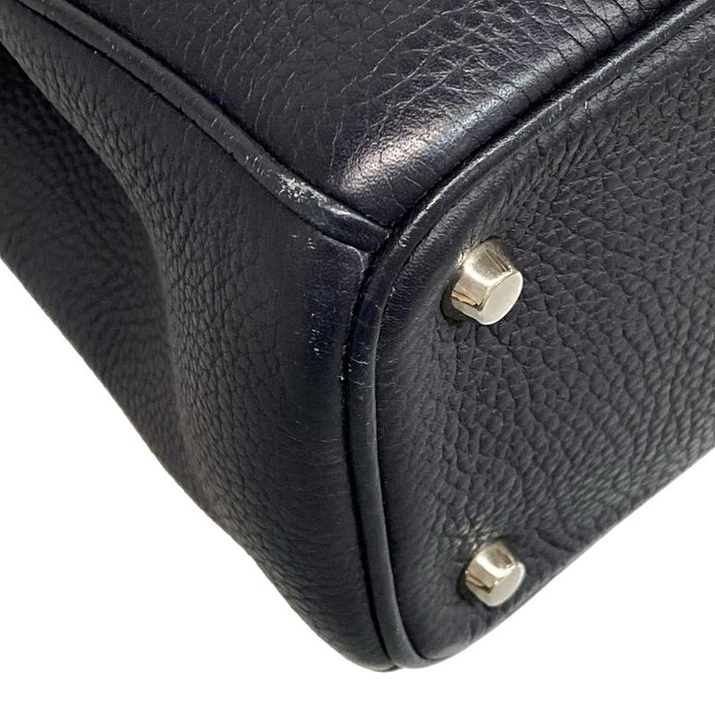 DIOR Christian Dior Tote Bag Diorissimo Dark Navy Silver Hardware Leather