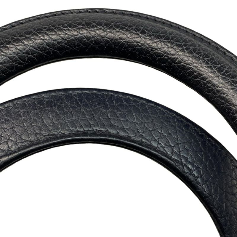 DIOR Christian Dior Tote Bag Diorissimo Dark Navy Silver Hardware Leather