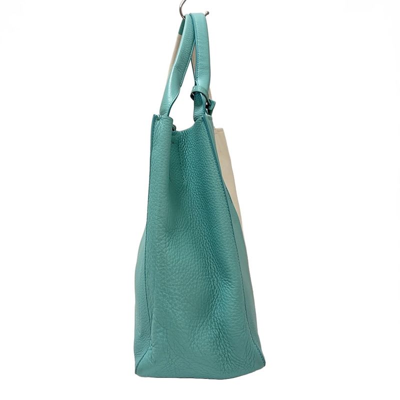 Tiffany & Co Tote Bag Tiffany & Coblue White Bicolor Leather