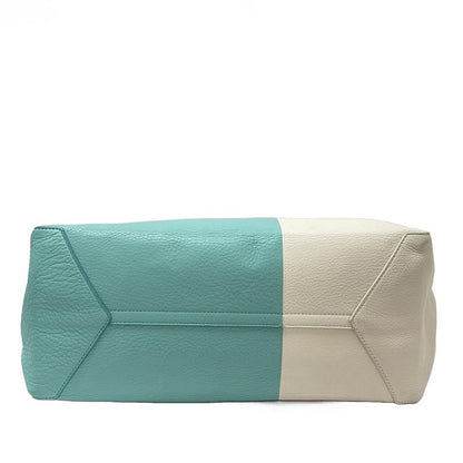 Tiffany & Co Tote Bag Tiffany & Coblue White Bicolor Leather