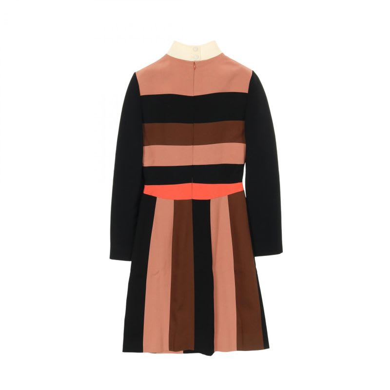 Fendi Dress Black Orange Rayon Silk