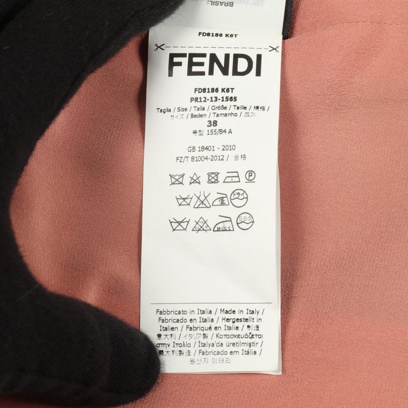Fendi Dress Black Orange Rayon Silk