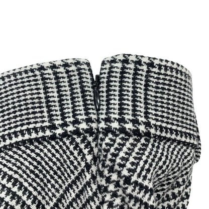 Christian Dior Bottoms Wool Black White Houndstooth Pleated Skirt