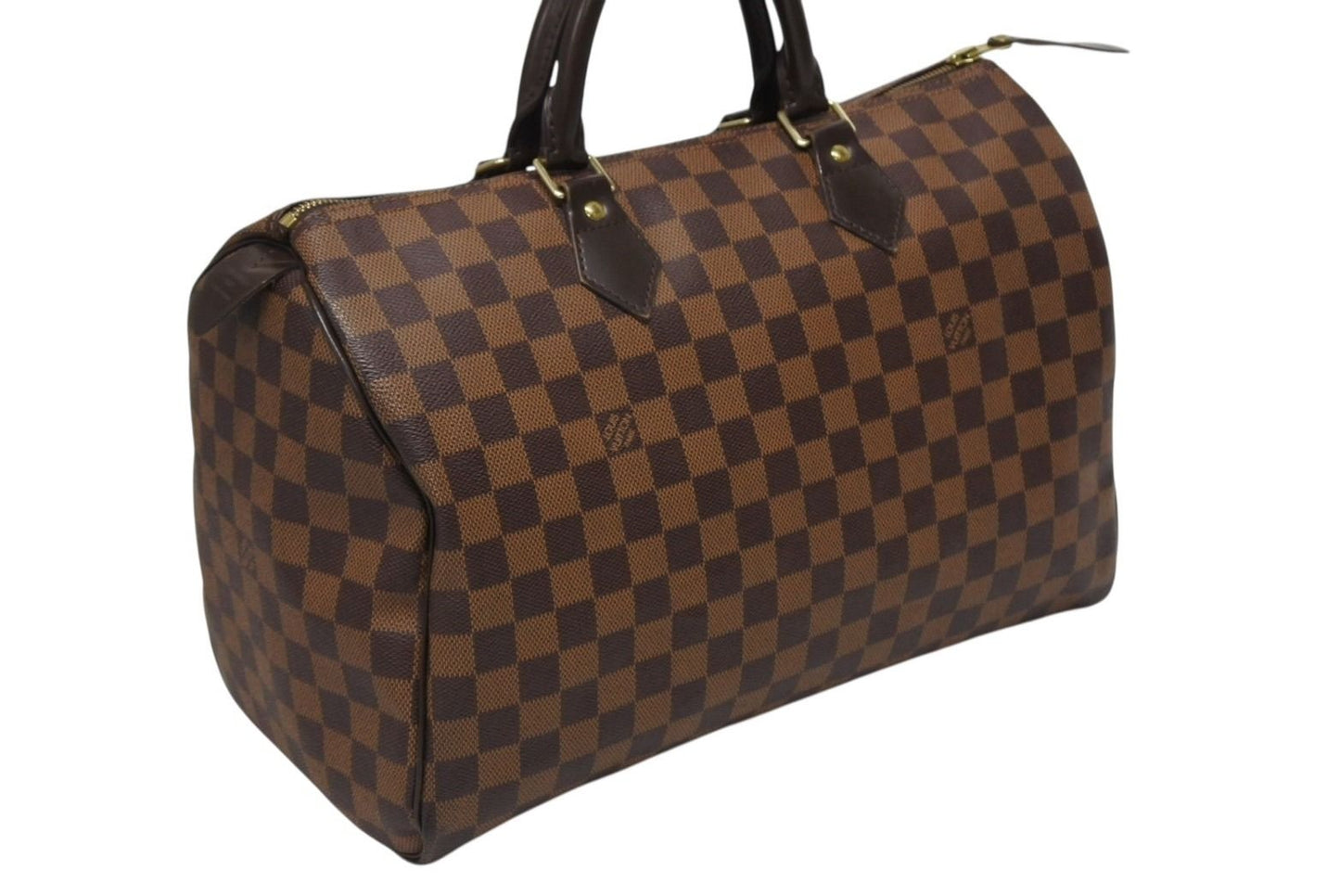 Louis Vuitton Speedy 35 Damier Azur Handbag Brown Beige — view 3