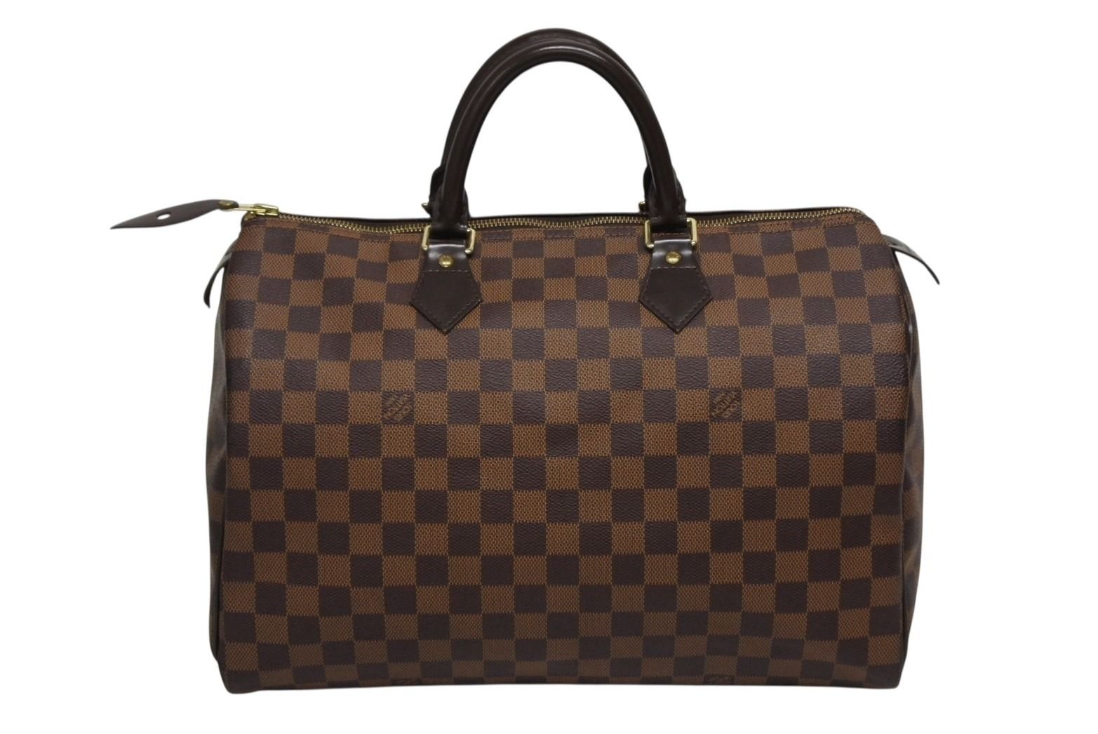 Louis Vuitton Speedy 35 Damier Azur Handbag Brown Beige — view 2
