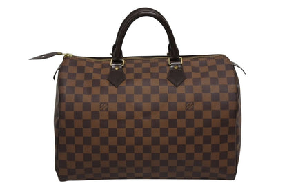 Louis Vuitton Speedy 35 Damier Azur Handbag Brown Beige — view 2