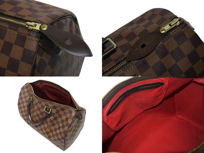 Louis Vuitton Speedy 35 Damier Azur Handbag Brown Beige — view 8