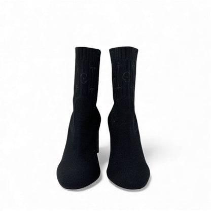 Louis Vuitton Silhouette Line Monogram Boots Short Shoes Fabric Leather