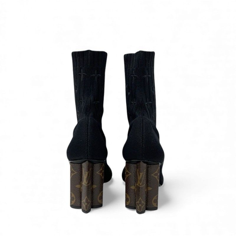 Louis Vuitton Silhouette Line Monogram Boots Short Shoes Fabric Leather