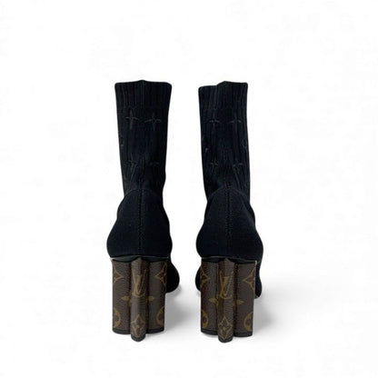 Louis Vuitton Silhouette Line Monogram Boots Short Shoes Fabric Leather