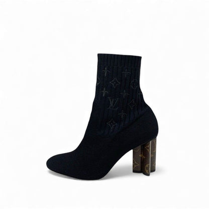 Louis Vuitton Silhouette Line Monogram Boots Short Shoes Fabric Leather